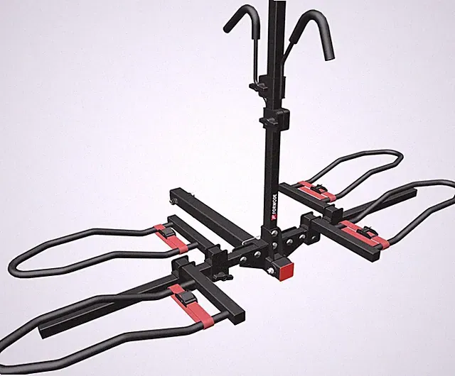 2-Bike Hitch Rack 200LB 2" Receiver Wobble Free Tilt Coded Lock Fat Tire E-Bike