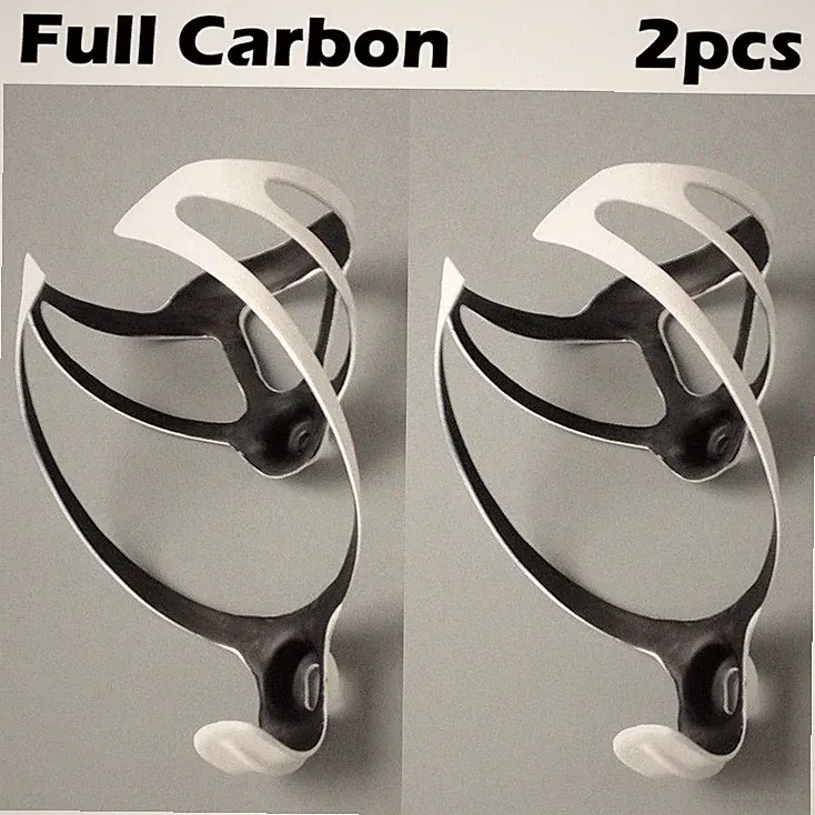 2pcs MTB Mountain Road Bike Bicycle Water Bottle Holder Rack Cage Carbon White
