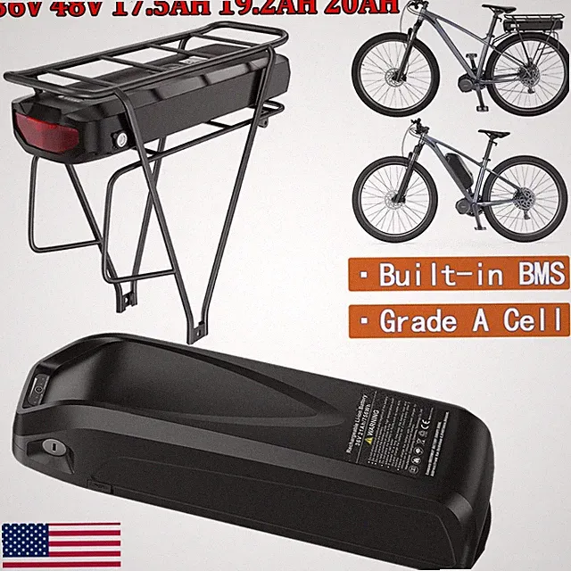 52V 48V Electric Bicycle Ebike Li-oin Battery Rechargeable for 200W-1920W Ebike