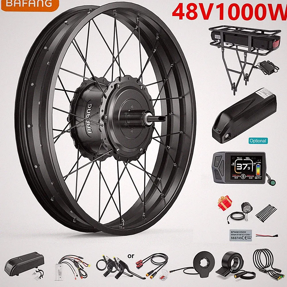 BAFANG 48V1000W Rear Hub Motor Electric Bike Conversion Kit for 20"/26" Fat Tire
