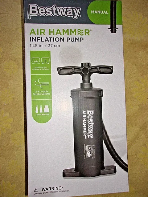 Best Way Air Hammer Inflation Hand Pump for bike tires balls & more NIB
