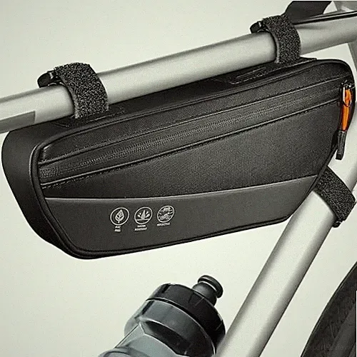 Bike Frame Bag - Waterproof Bike Triangle Bag with Side Pocket - Black