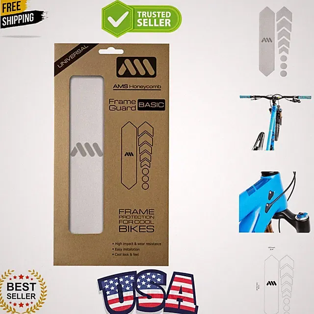Bike Frame Protector Universal Fit - 9-Piece Set for Down Tube, Chainstay, Ca...