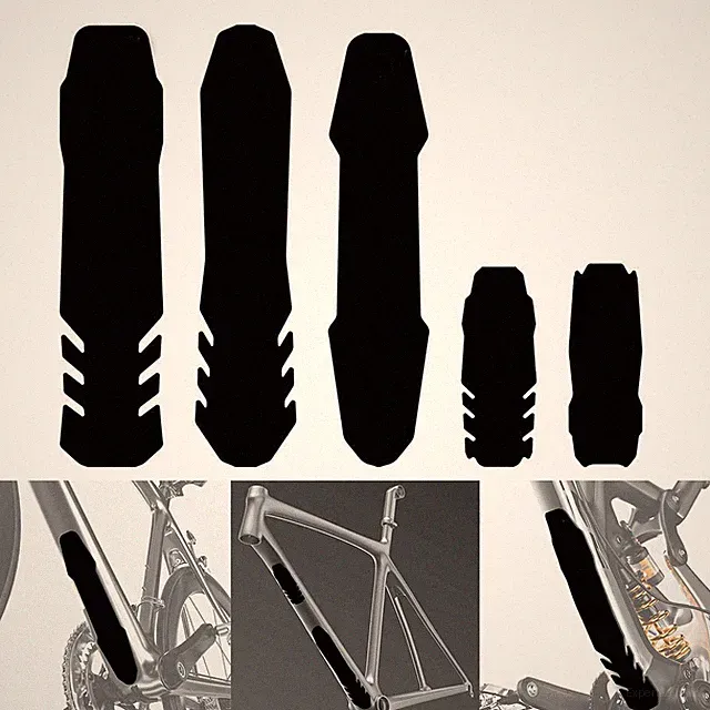 Black Silicone Protector Sticker for Mountain Bike Frame Down Tube 350 by 77