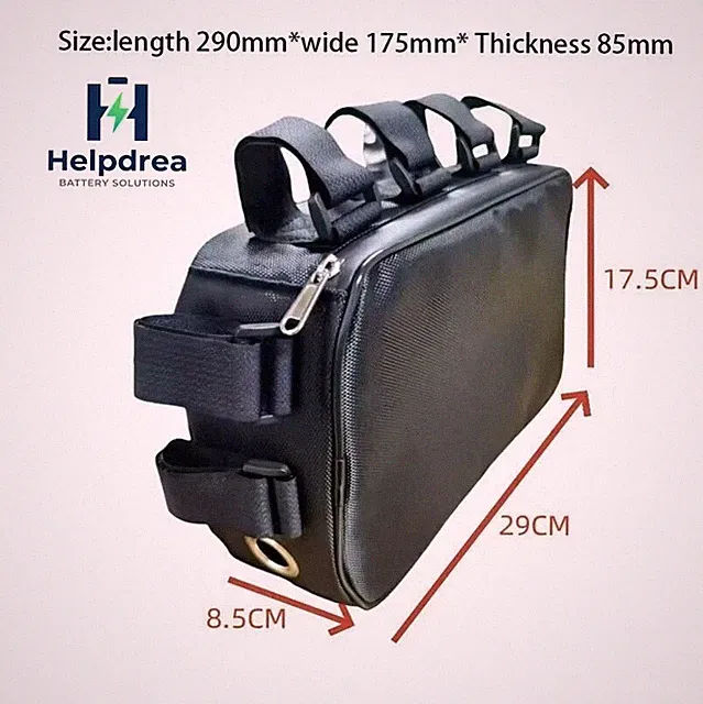 Electric Bike Case Bag Storage Bicycle Ebike battery Scooter frame downtube rear
