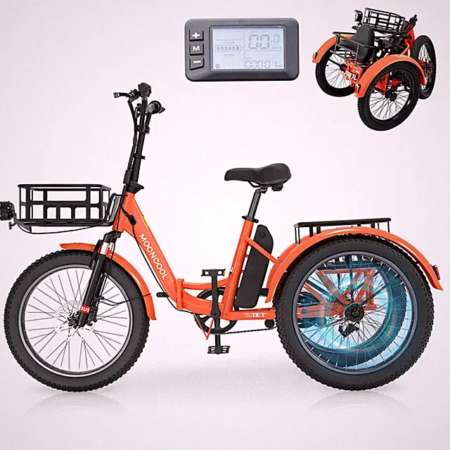 Electric Trike for Adults, 500W Folding 3 Wheel Electric Bicycle Motorized