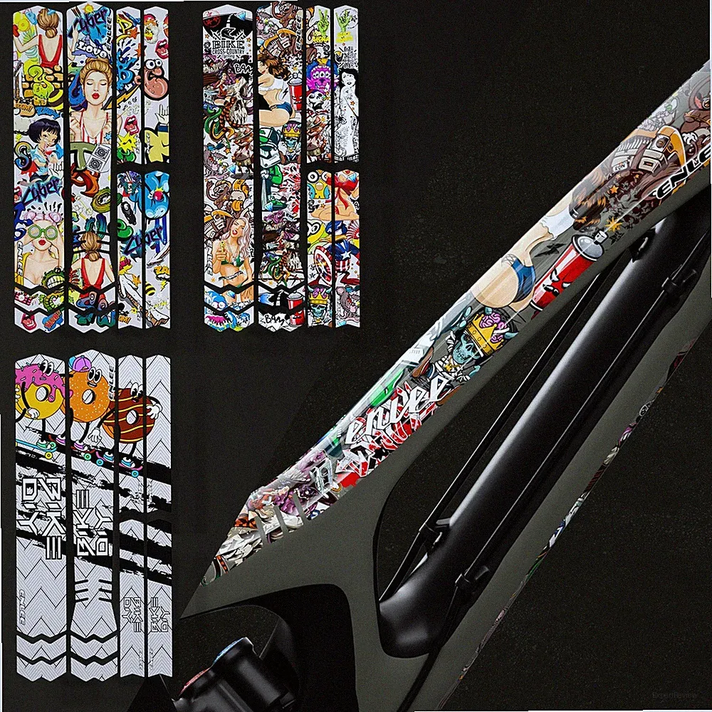 ENLEE Bicycle Down tube Protective Stickers Mountain Bike Frame DIY Decoration