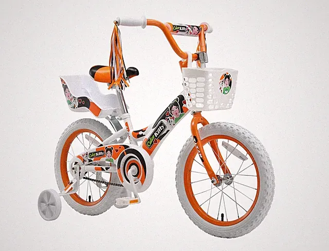 Girl's Calico Kitty BMX Bike for Girls with Training Wheels 16 Inch Kids Todd...