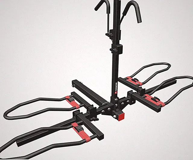 Heavy-Duty 2-Bike Hitch Rack with Lock - Fits 5" Fat Tire E-Bikes