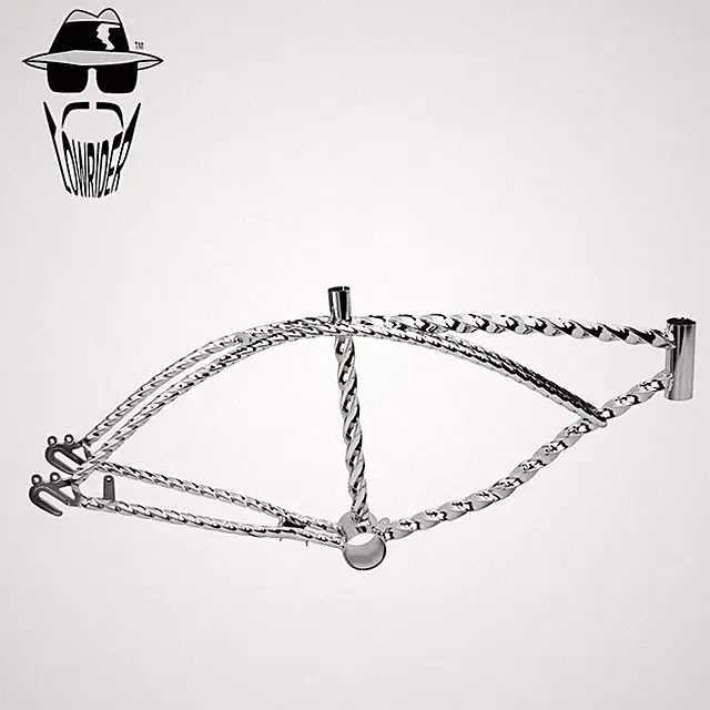 ORIGINAL LOWRIDER 20” Square Twisted Chrome Frame – Cruiser/Lowrider Bicycle.