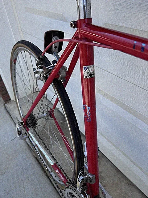Peugeot Red 12 Speed Road Bike Drop Bar 27in Wheels Caliper Brakes Steel Frame