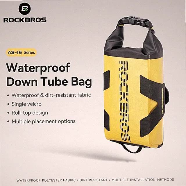 ROCKBROS Bike Down Tube Bag Bicycle Roll-Top Design Frame Bag Waterproof 1L