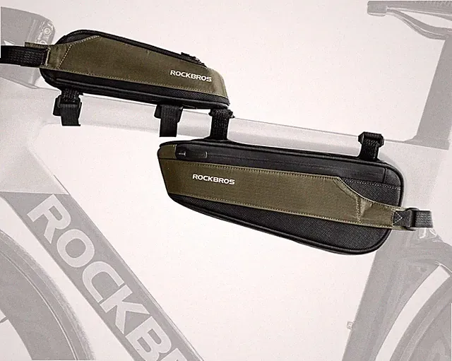 ROCKBROS Bike Frame Bag Triangular Tube Bag Road Combo Pouch 0.65/1.4LWaterproof