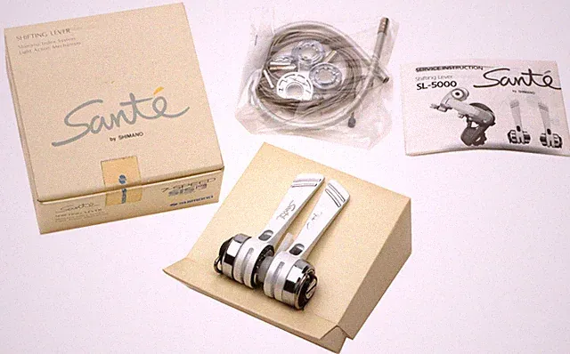 Shimano Sante SL-5000 Shift Lever w/ Cables 3/2x7s White NOS NEW
