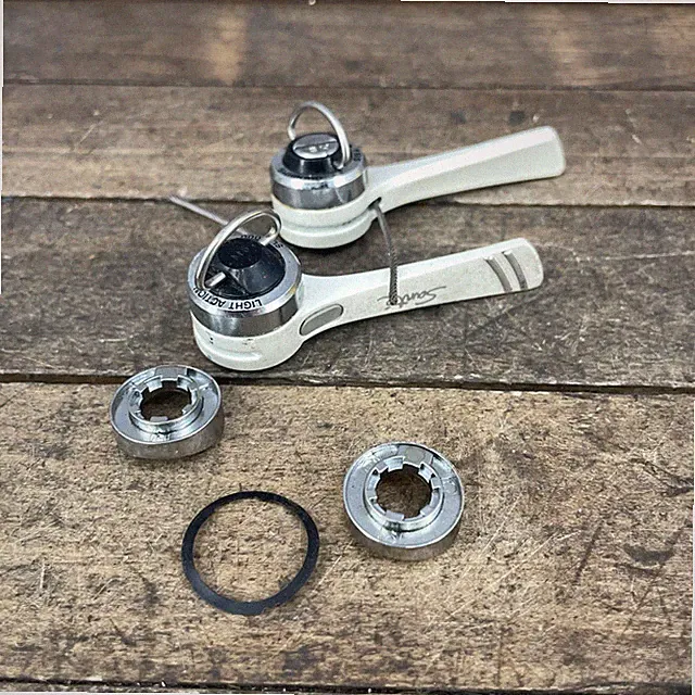 Vintage Shimano Sante SL-5000 Downtube Shifter Set 7 Speed Road Bike SIS White