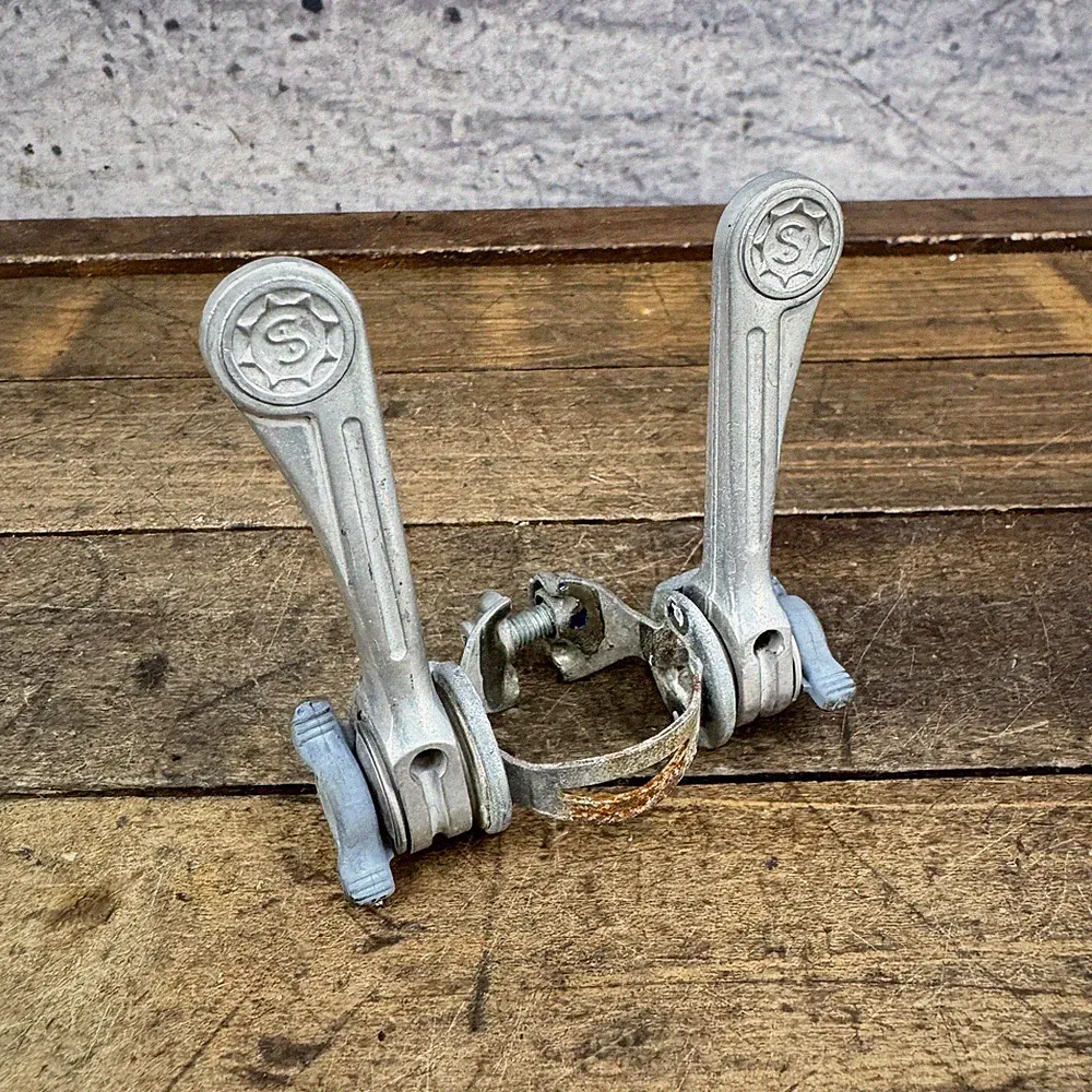 Vintage Simplex Shifter Set Down Tube 28.6 Clamp Silver Road Bike Touring Eroica