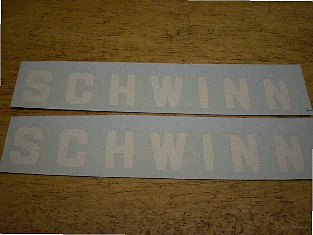 White SCHWINN Roadbike BMX Lightweight Bicycle Bike Down Tube Frame Decals